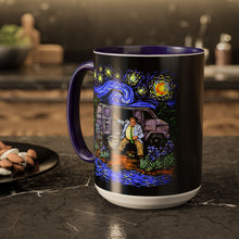 Load image into Gallery viewer, Coffee Mug - Van Down By the River Farley SNL & Starry Night Stylized 15oz