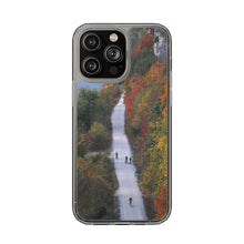 Load image into Gallery viewer, Katy Trail Clear Phone Cases of America's Longest Rails to Trails Project. Shock Absorbing, Multiple Sizes, Hiking, Biking, Cycling, Trails. Rocheport, Missouri.