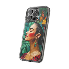 Load image into Gallery viewer, Clear Phone Cases Frida Kahlo Artwork and Monarchs
