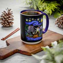 Load image into Gallery viewer, Coffee Mug - Van Down By the River Farley SNL & Starry Night Stylized 15oz