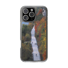 Load image into Gallery viewer, Katy Trail Clear Phone Cases of America's Longest Rails to Trails Project. Shock Absorbing, Multiple Sizes, Hiking, Biking, Cycling, Trails. Rocheport, Missouri.