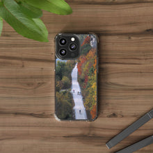 Load image into Gallery viewer, Katy Trail Clear Phone Cases of America's Longest Rails to Trails Project. Shock Absorbing, Multiple Sizes, Hiking, Biking, Cycling, Trails. Rocheport, Missouri.