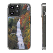 Load image into Gallery viewer, Katy Trail Clear Phone Cases of America's Longest Rails to Trails Project. Shock Absorbing, Multiple Sizes, Hiking, Biking, Cycling, Trails. Rocheport, Missouri.
