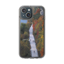 Load image into Gallery viewer, Katy Trail Clear Phone Cases of America's Longest Rails to Trails Project. Shock Absorbing, Multiple Sizes, Hiking, Biking, Cycling, Trails. Rocheport, Missouri.