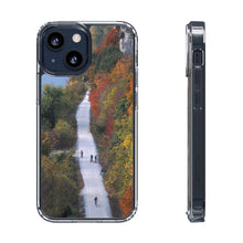 Load image into Gallery viewer, Katy Trail Clear Phone Cases of America's Longest Rails to Trails Project. Shock Absorbing, Multiple Sizes, Hiking, Biking, Cycling, Trails. Rocheport, Missouri.
