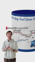 Load and play video in Gallery viewer, Coffee Mug - Katy Trail and Rock Island Trails Colorful Missouri Map 15oz