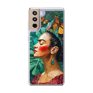 Clear Phone Cases Frida Kahlo Artwork and Monarchs