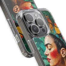 Load image into Gallery viewer, Clear Phone Cases Frida Kahlo Artwork and Monarchs
