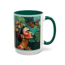 Load image into Gallery viewer, Mug - Mexican Artist Frida Kahlo Mosaic Tile Art Style with Monarch Butterflies &amp; Quote
