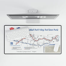 Load image into Gallery viewer, Desk Mats - Katy Trail and Rock Island Trails - Map Your Missouri Trail Adventure - Hiking and Biking Rails to Trails
