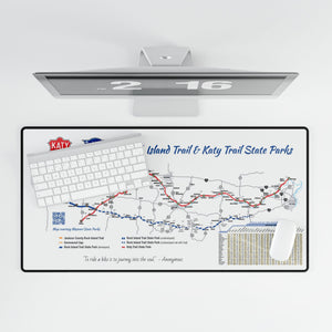 Desk Mats - Katy Trail and Rock Island Trails - Map Your Missouri Trail Adventure - Hiking and Biking Rails to Trails