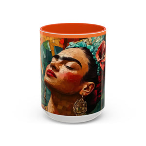 Mug - Frida Kahlo Mosaic Tile Style Inspiring Artist Writer Boho Maximalist Vibe