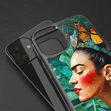 Load image into Gallery viewer, Clear Phone Cases Frida Kahlo Artwork and Monarchs
