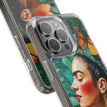 Load image into Gallery viewer, Clear Phone Cases Frida Kahlo Artwork and Monarchs

