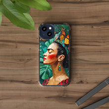 Load image into Gallery viewer, Clear Phone Cases Frida Kahlo Artwork and Monarchs
