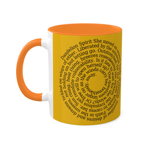 Coffee Mug - Colorful Dandelion Spirit Poetry Design by Brett Dufur