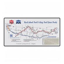 Load image into Gallery viewer, Desk Mats - Katy Trail and Rock Island Trails - Map Your Missouri Trail Adventure - Hiking and Biking Rails to Trails
