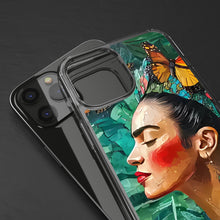 Load image into Gallery viewer, Clear Phone Cases Frida Kahlo Artwork and Monarchs
