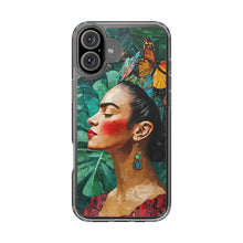 Load image into Gallery viewer, Clear Phone Cases Frida Kahlo Artwork and Monarchs
