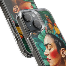 Load image into Gallery viewer, Clear Phone Cases Frida Kahlo Artwork and Monarchs
