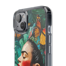 Load image into Gallery viewer, Clear Phone Cases Frida Kahlo Artwork and Monarchs

