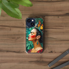 Load image into Gallery viewer, Clear Phone Cases Frida Kahlo Artwork and Monarchs
