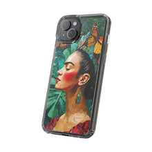 Load image into Gallery viewer, Clear Phone Cases Frida Kahlo Artwork and Monarchs

