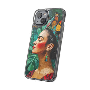 Clear Phone Cases Frida Kahlo Artwork and Monarchs