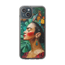 Load image into Gallery viewer, Clear Phone Cases Frida Kahlo Artwork and Monarchs
