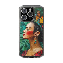 Load image into Gallery viewer, Clear Phone Cases Frida Kahlo Artwork and Monarchs
