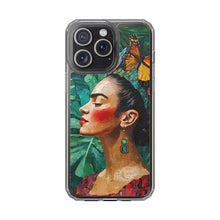 Load image into Gallery viewer, Clear Phone Cases Frida Kahlo Artwork and Monarchs
