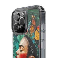 Load image into Gallery viewer, Clear Phone Cases Frida Kahlo Artwork and Monarchs

