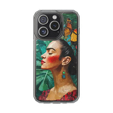 Load image into Gallery viewer, Clear Phone Cases Frida Kahlo Artwork and Monarchs
