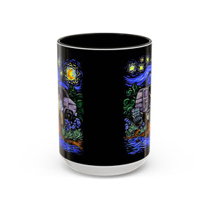 Coffee Mug - Van Down By the River Farley SNL & Starry Night Stylized 15oz