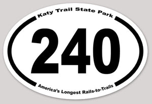 Classic 240, Katy Trail Bumper Sticker. 4x6 inch.