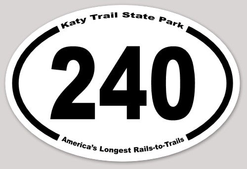 Classic 240, Katy Trail Bumper Sticker. 4x6 inch.