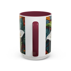 Mug - Mexican Artist Frida Kahlo with Alcatraz Calla Lillies Design