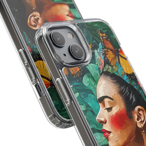 Clear Phone Cases Frida Kahlo Artwork and Monarchs
