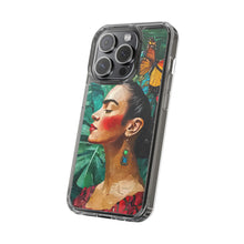 Load image into Gallery viewer, Clear Phone Cases Frida Kahlo Artwork and Monarchs
