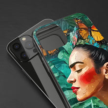 Load image into Gallery viewer, Clear Phone Cases Frida Kahlo Artwork and Monarchs

