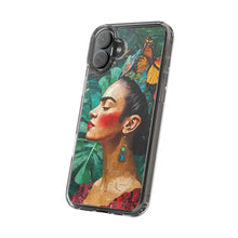 Load image into Gallery viewer, Clear Phone Cases Frida Kahlo Artwork and Monarchs
