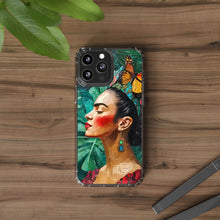 Load image into Gallery viewer, Clear Phone Cases Frida Kahlo Artwork and Monarchs
