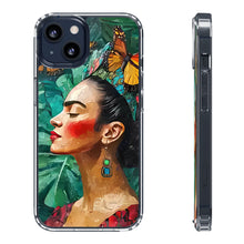 Load image into Gallery viewer, Clear Phone Cases Frida Kahlo Artwork and Monarchs
