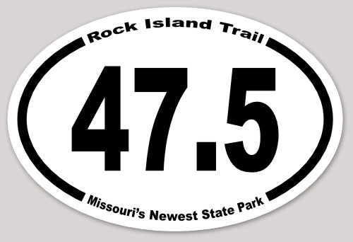 Classic 47.5, Rock Island Trail State Park Bumper Sticker. 4x6 inch.