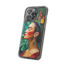 Load image into Gallery viewer, Clear Phone Cases Frida Kahlo Artwork and Monarchs
