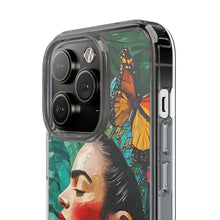Load image into Gallery viewer, Clear Phone Cases Frida Kahlo Artwork and Monarchs
