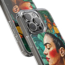 Load image into Gallery viewer, Clear Phone Cases Frida Kahlo Artwork and Monarchs
