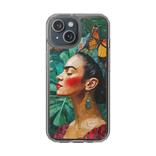 Load image into Gallery viewer, Clear Phone Cases Frida Kahlo Artwork and Monarchs
