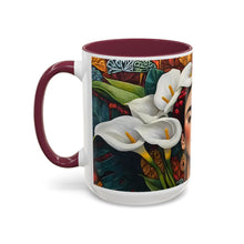 Load image into Gallery viewer, Mug - Mexican Artist Frida Kahlo with Alcatraz Calla Lillies Design
