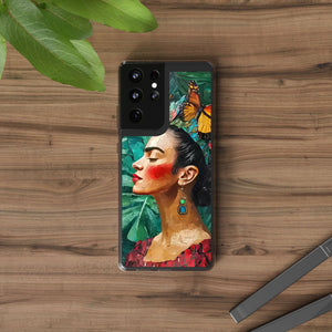 Clear Phone Cases Frida Kahlo Artwork and Monarchs